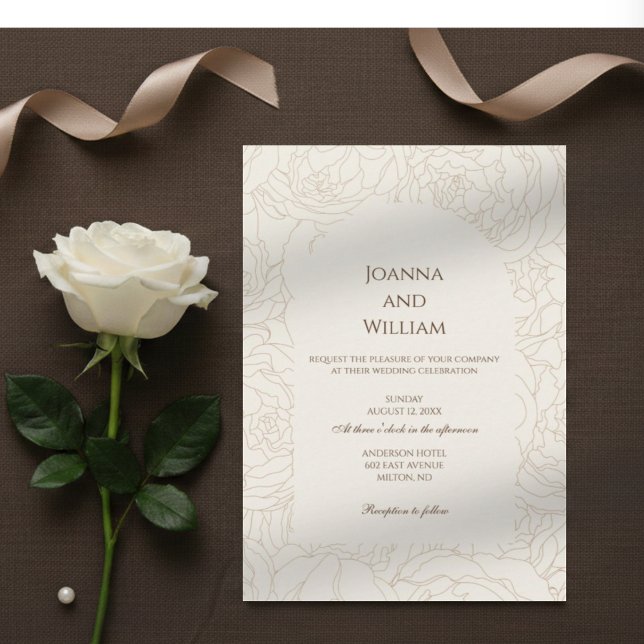 Faire-part de mariage beige moderne (Créateur téléchargé)
