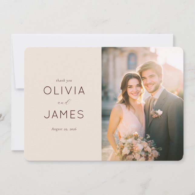 Faire-part de mariage beige romantique (Devant)