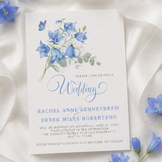 Faire-part de mariage Bellflower bleue
