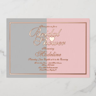 Faire-part de mariage bicolore rose gris pressé