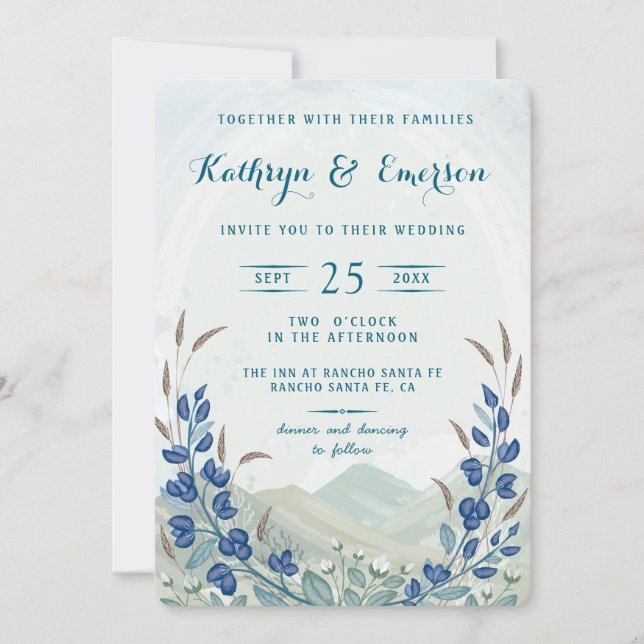 Faire-part de mariage Big Sky (Devant)