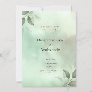 Faire-part de mariage bio verte et noire