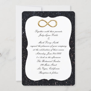 Faire-part de mariage Black Parties scintillant Go
