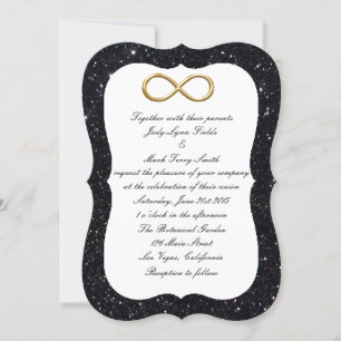 Faire-part de mariage Black Parties scintillant Go