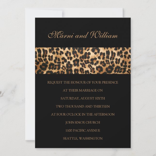 Faire-part de mariage Black Safari (Devant)
