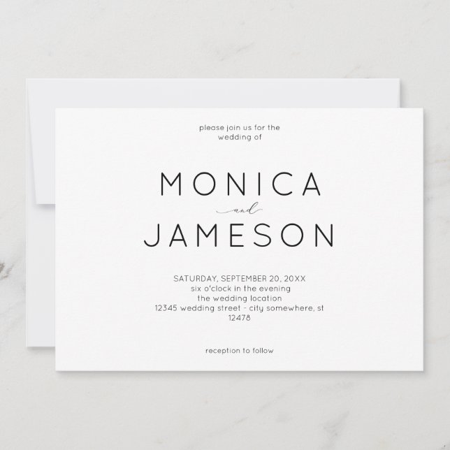 Faire-part de mariage Black & White Modern 1 (Devant)