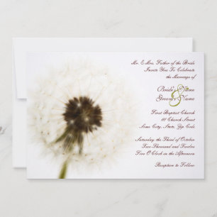 Faire-part de mariage blanc Dandelion
