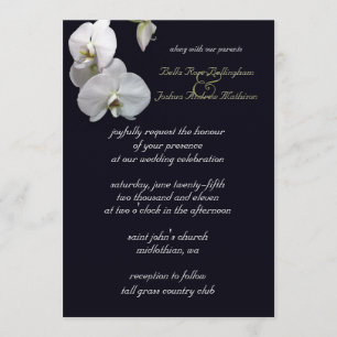 Faire-part de mariage blanc d'orchidée