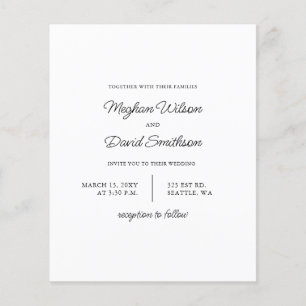 Faire-Part de Mariage Blanc Moderne Simple Pas Che
