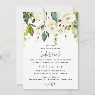 Faire-part de mariage blanche Hydrangea