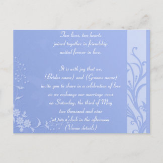 Faire-part de mariage bleu