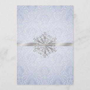 Faire-part de mariage bleu chic de flocon de neige