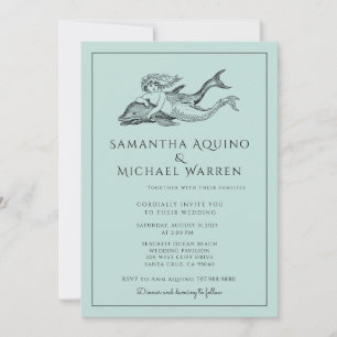 Faire-part de mariage bleu de Mermaid Beach