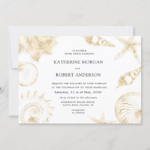 Faire-part de mariage bleu doré de mariage sur la 