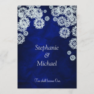 Faire-part de mariage bleu élégant d'hiver de