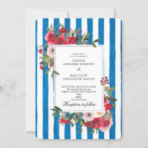 Faire-part de mariage bleu français