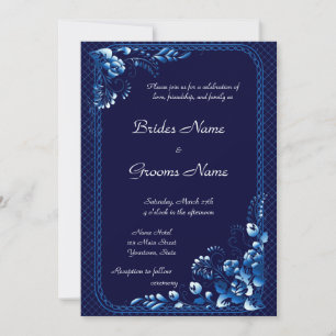 Faire-part de mariage bleu marine