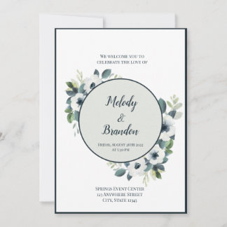 Faire-part de mariage bleu marine et moyen
