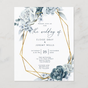 Faire-part de mariage Bleu poussiéreux