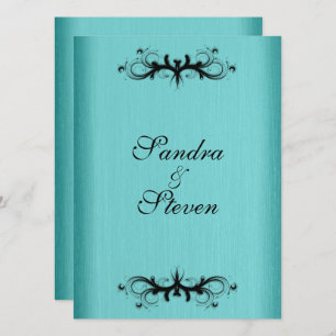 Faire-part de mariage bleu turquoise