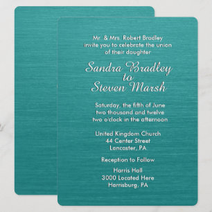 Faire-part de mariage bleu turquoise
