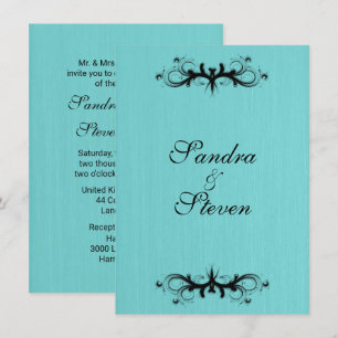 Faire-part de mariage bleu turquoise
