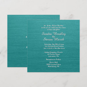 Faire-part de mariage bleu turquoise