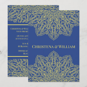 Faire-part de mariage bleu Unity in Bloom