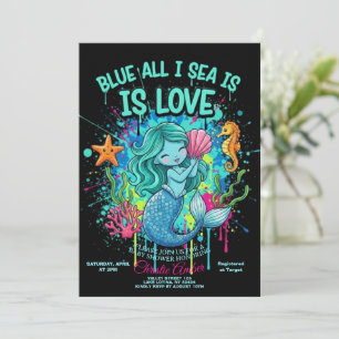 Faire-part de mariage Blue All I Sea is Love