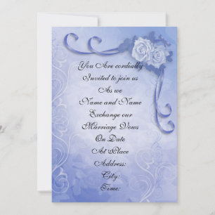 Faire-part de mariage Blue roses élégant