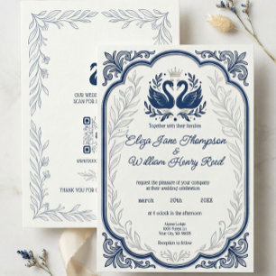 Faire-part de mariage Blue Swan