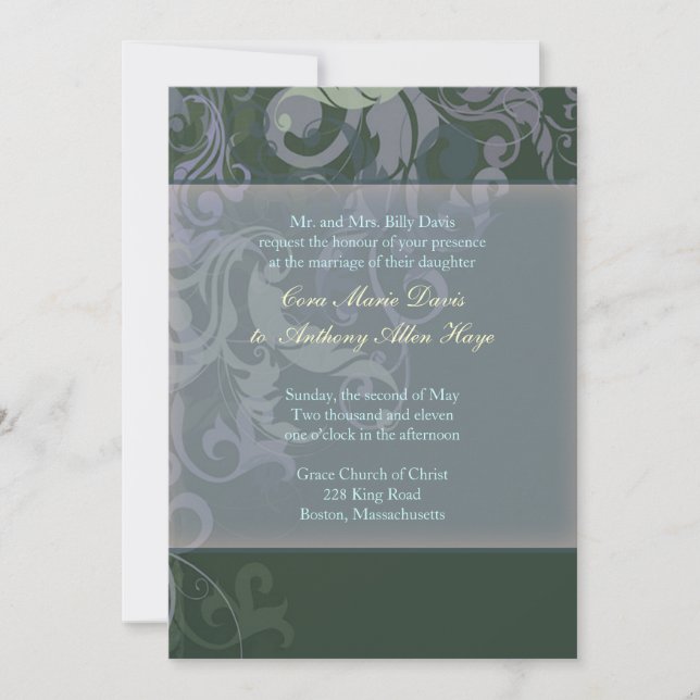 Faire-part de mariage Blue Victoria (Devant)