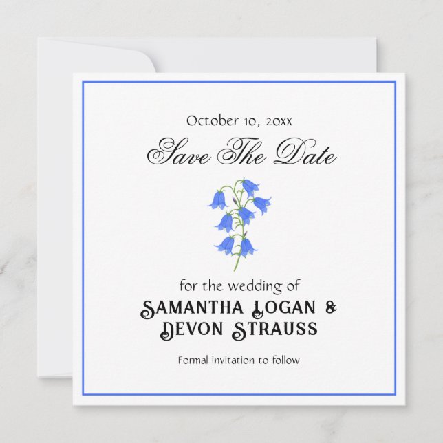 Faire-part de mariage Bluebells Save The Date (Devant)