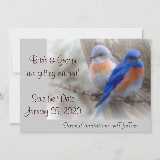 Faire-part de mariage Bluebird (Devant)