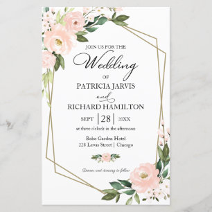 Faire-part de mariage Blush Floral Budget 5,5x8,5