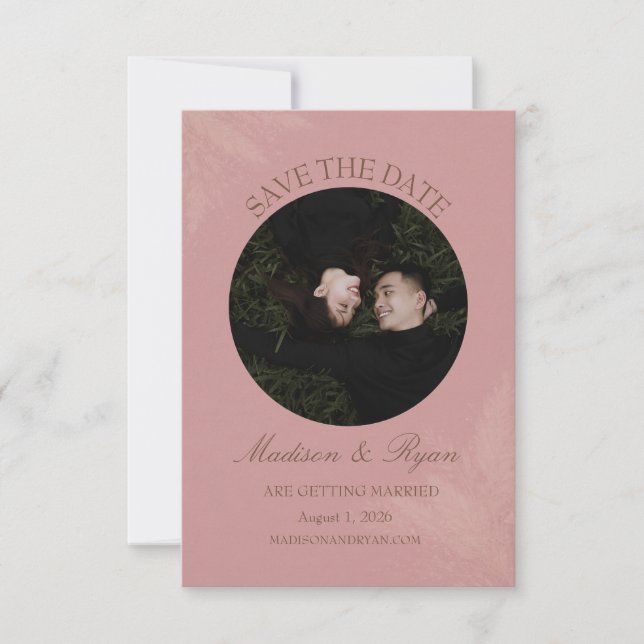 Faire-part de mariage Blush Romance avec photo (Devant)