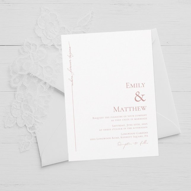 Faire-part de mariage Blush Where Forever Begins (Créateur téléchargé)