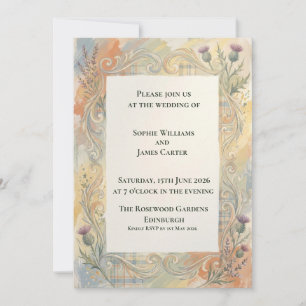 Faire-part de mariage bohème à chardon écossais