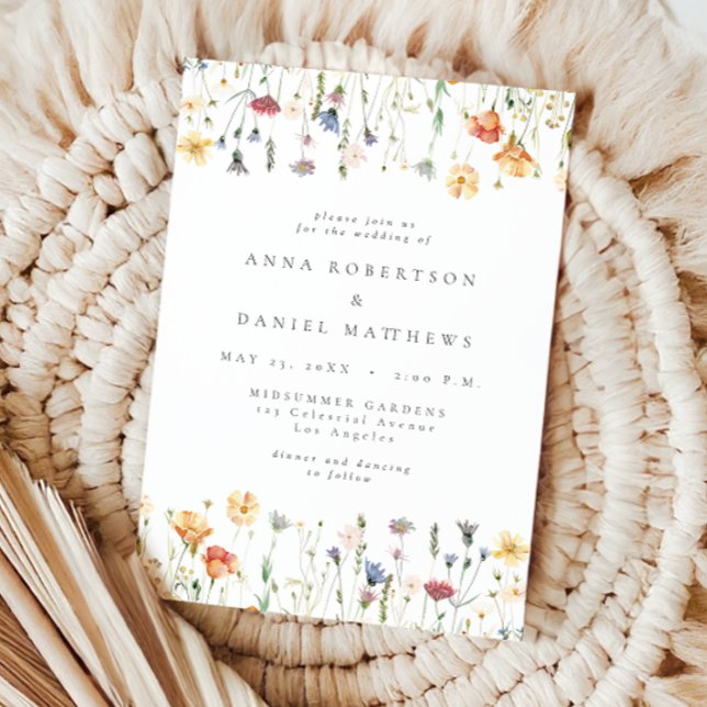 Faire-part de mariage Bohème Chic à fleurs sauvage (Créateur téléchargé)