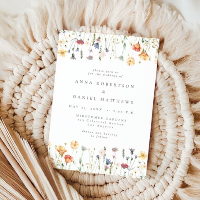 Faire-part de mariage Bohème Chic à fleurs sauvage (Créateur téléchargé)