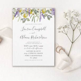 Faire-part de mariage Bohème Citron & Feuillage de