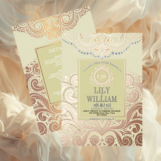Faire-part de mariage Bohème Classique RoseGold Mo