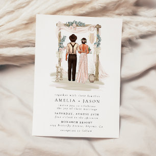 Faire-part de mariage bohème de rêve pour couple d