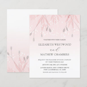 Faire-part de mariage Bohème Économique Rose Pâle