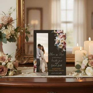Faire-part de mariage bohème élégant et sombre | F