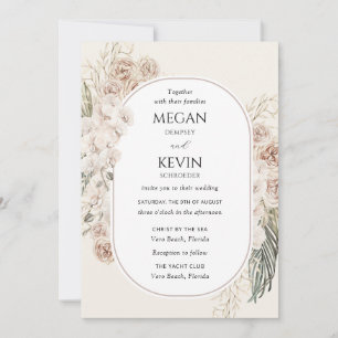 Faire-part de mariage Bohème floral à arche avec t