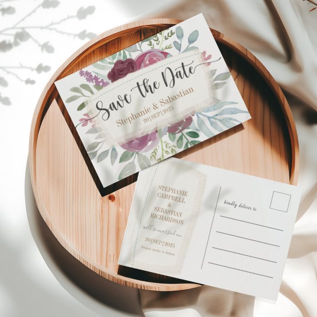 Faire-part de mariage bohème floral à conserver (Créateur téléchargé)