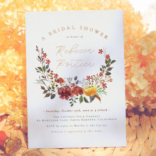 Faire-Part de Mariage Bohème Floral Automnal Fleur