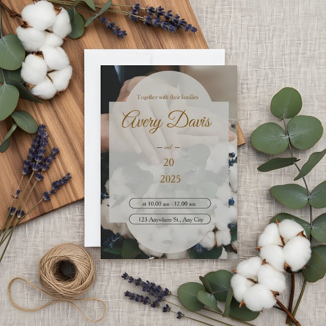 Faire-part de mariage bohème floral blanc élégant  (Créateur téléchargé)