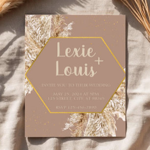 Faire-part de mariage Bohème Herbe de Pampas — Bei